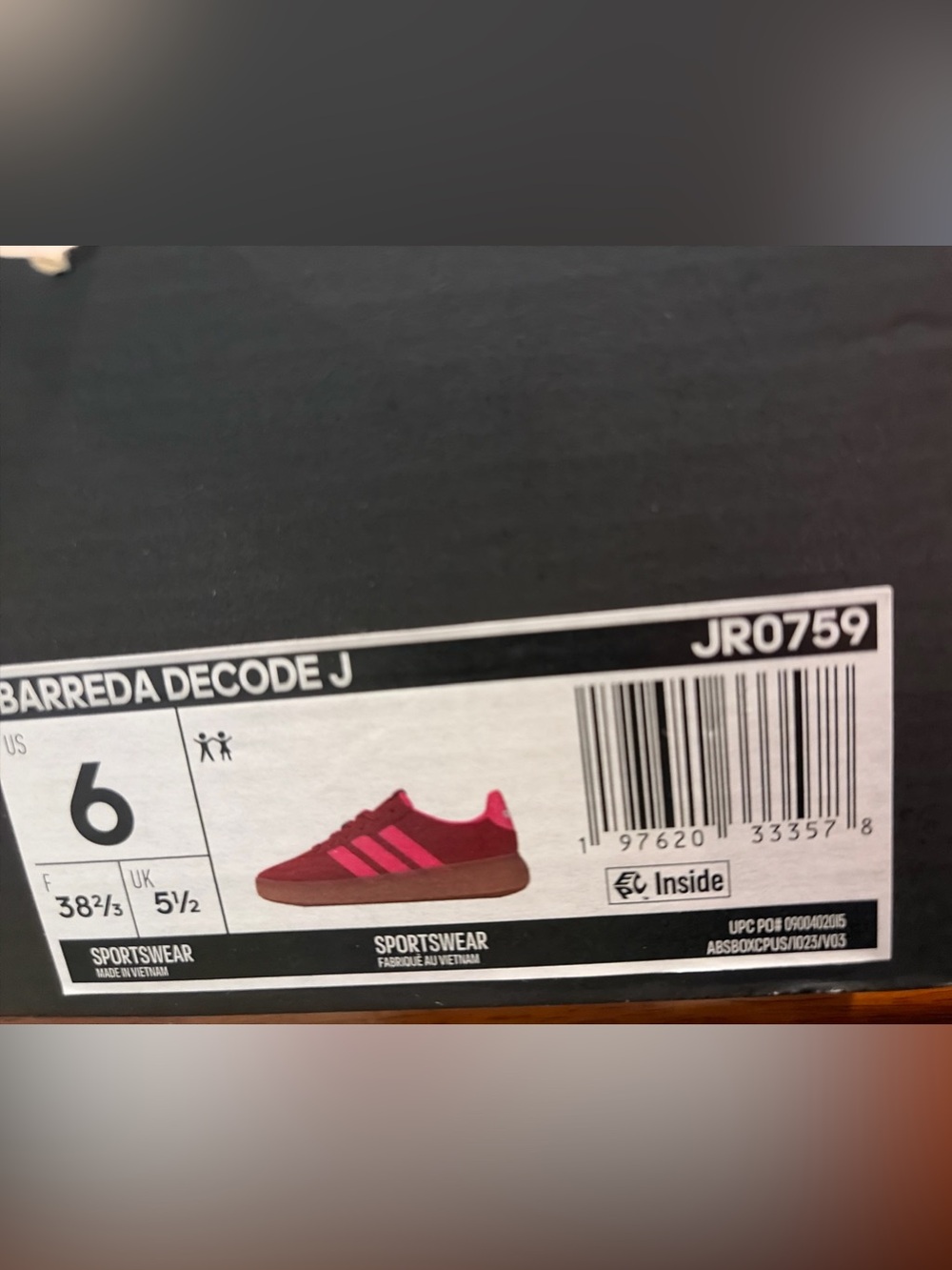 adidas Barreda Decode Shoes Women’s Sz 7 Scarlett/Pink/Gum - Picture 8 of 9